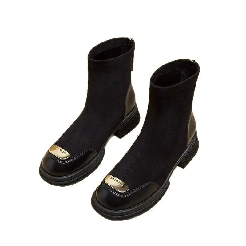 Boots with a Short, Thick Wedge Heel - TheSheriffShop