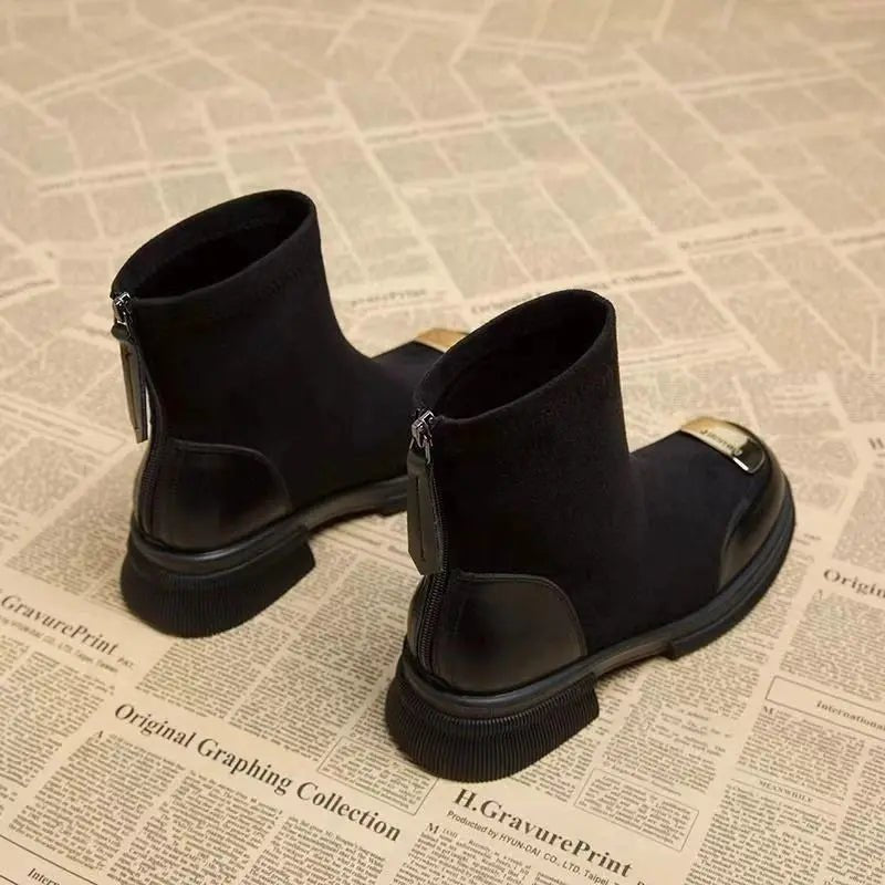 Boots with a Short, Thick Wedge Heel - TheSheriffShop