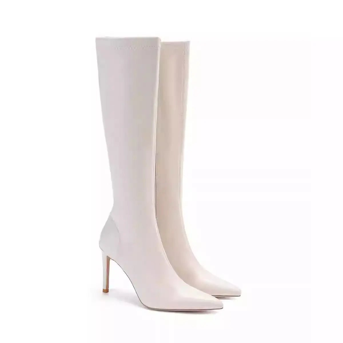 Bottes Cuissardes Blanches Femme - Bout Pointu Style Décontracté Chic - TheSheriffShop