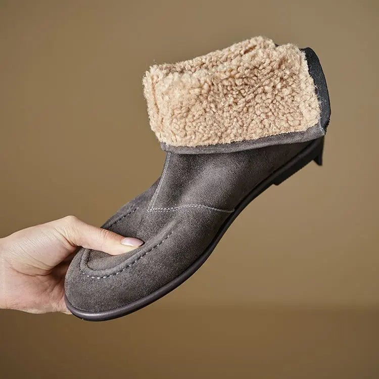 Bottines en cuir suédé et doublée de polaire épaisse - TheSheriffShop