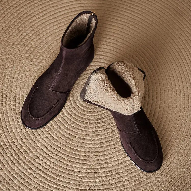 Bottines en cuir suédé et doublée de polaire épaisse - TheSheriffShop