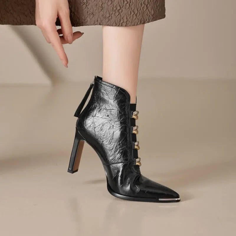 Chic 'Versailles' Ankle Boots with a Back Zip - TheSheriffShop