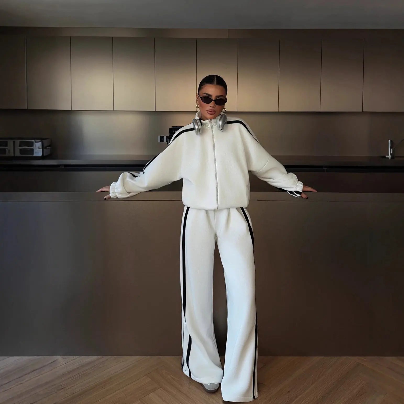 Ensemble de sport décontracté à manches longues et blocs de couleur - TheSheriffShop