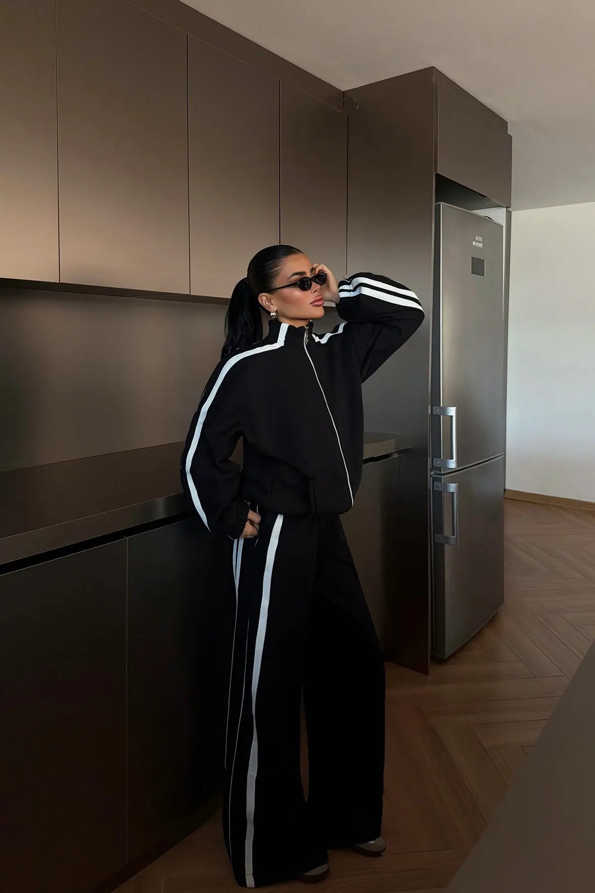 Ensemble de sport décontracté à manches longues et blocs de couleur - TheSheriffShop