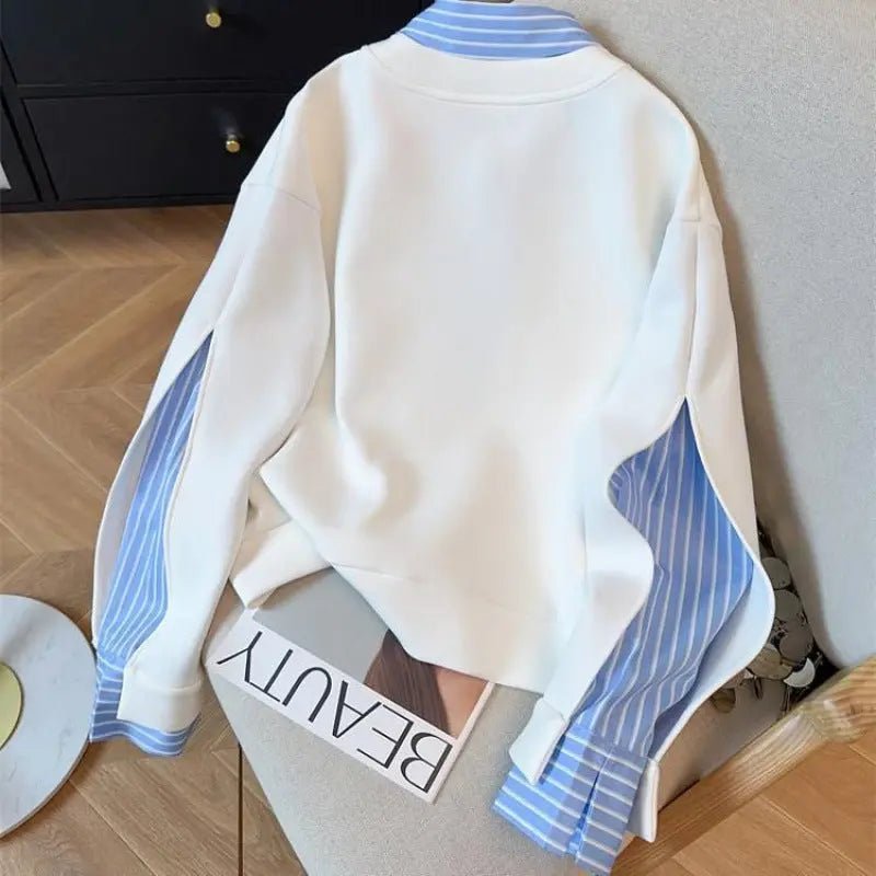 Haut 2 - en - 1 Sweat & Chemise à Rayures - TheSheriffShop