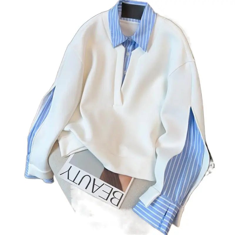 Haut 2 - en - 1 Sweat & Chemise à Rayures - TheSheriffShop