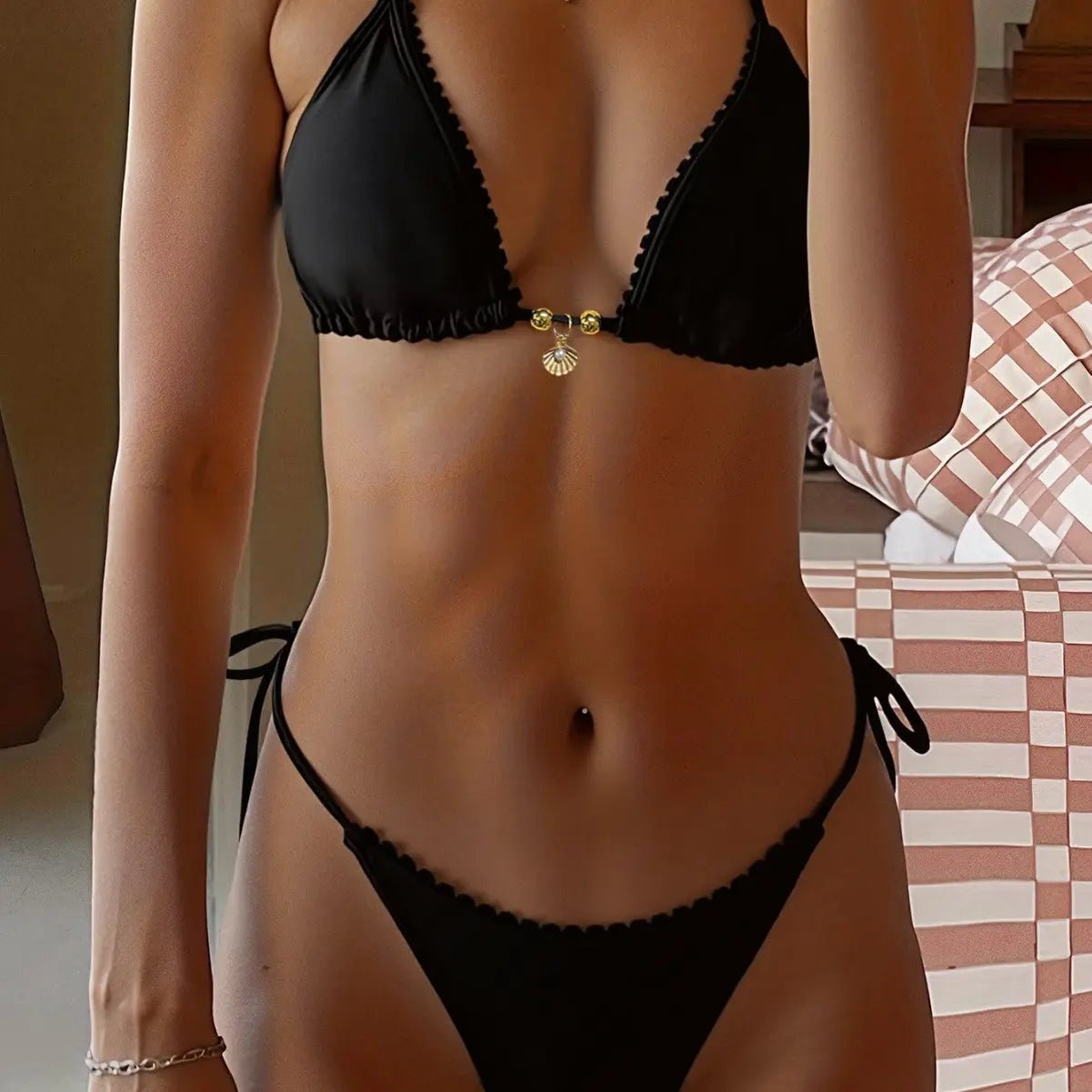 Maillot de bain bikini avec pendentif motif corail - TheSheriffShop