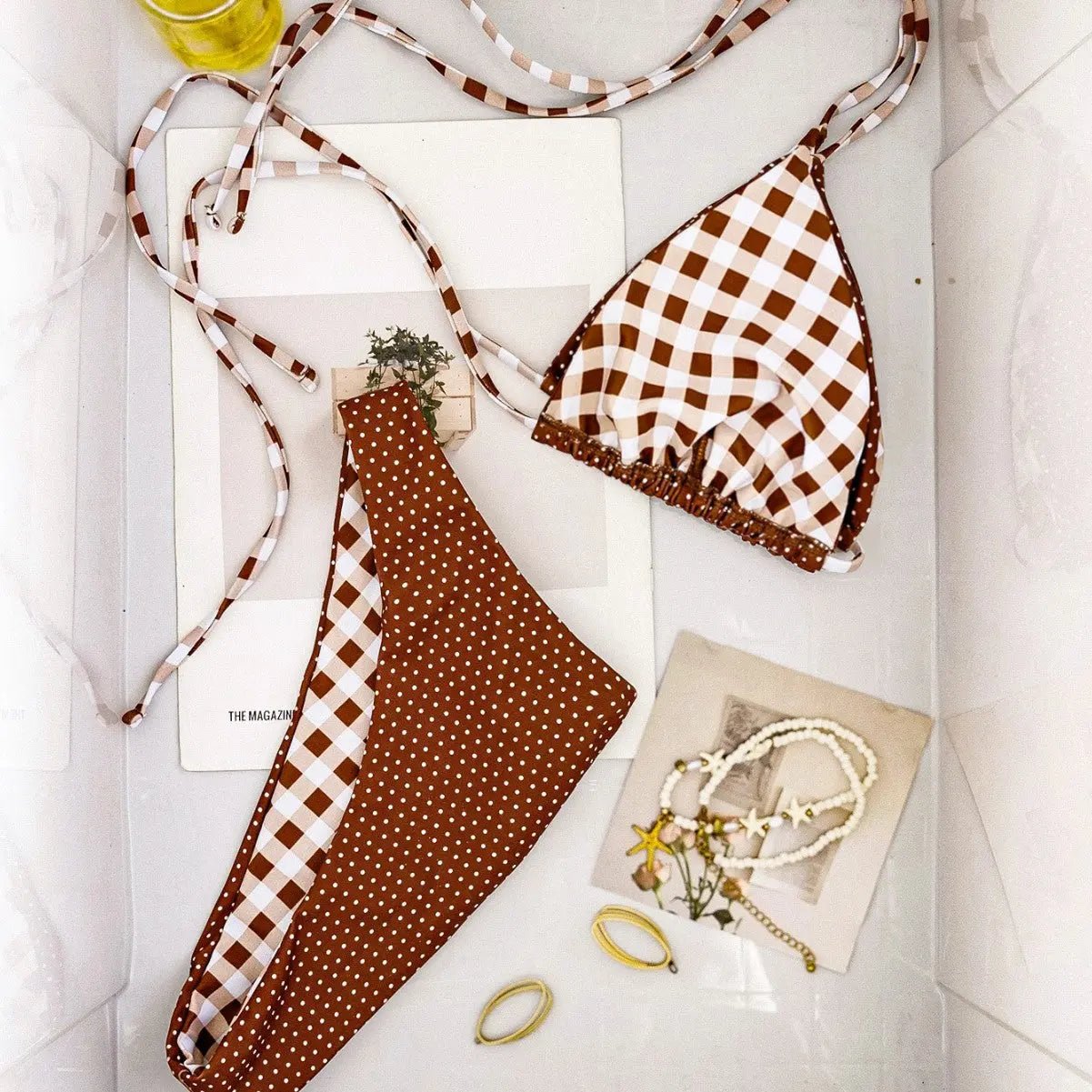 Maillot de bain bikini deux pièces à carreaux - TheSheriffShop