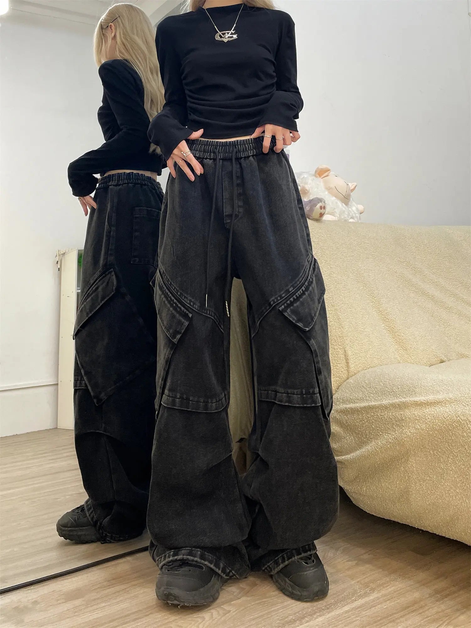 Nouveaux pantalons jeans, style américain pour femmes, avec une coupe large et épaisse. - TheSheriffShop