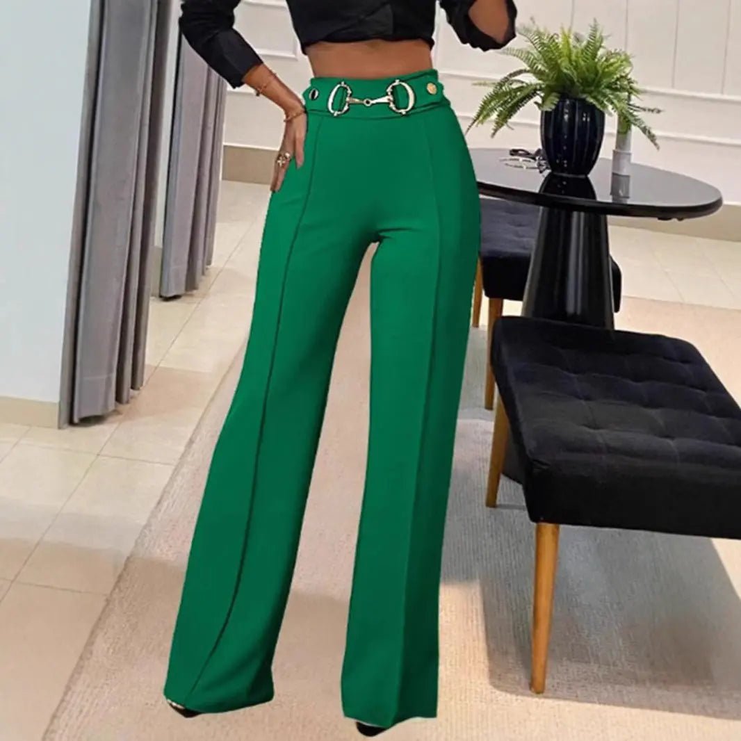 Pantalon droit décontracté pour femme, couleur unique - TheSheriffShop